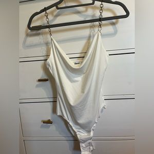 Princess Polly bodysuit with gold chain straps